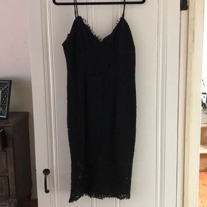 Black Bardot lace dress